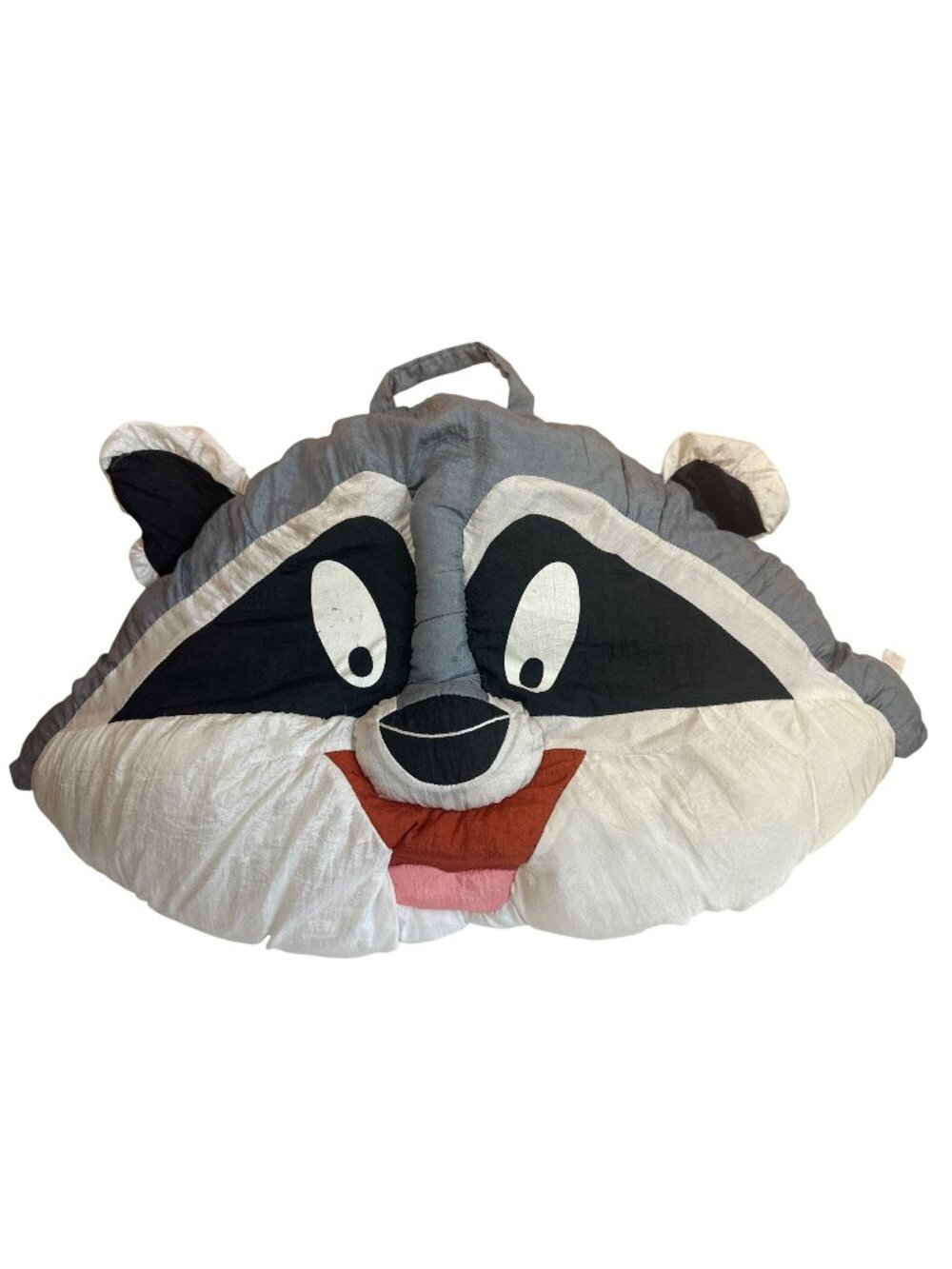 Disney Pocahontas Meeko Character Pillow Gray Black White Plush Cushion 22" Vint